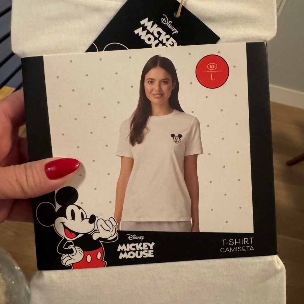 Disney White/ Mickey Mouse woman’s Tee. Lot Of 2!
